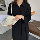 White Shirt Women Wear 2025 Spring And Autumn New Loose Leisure Tops In The Long