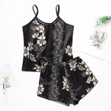 Sexy Pajama Sets Cartoon Pattern Pajamas Strap Sleeveless Cami Set Sleepwear Female Summer Pijamas Night Wear Home