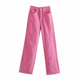 New Spring Style Is High-Waisted And Thin, Loose Straight Trousers, Casual Wide-Leg Pants