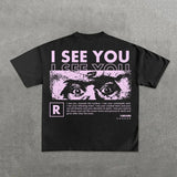 Hip Hop T-Shirt Harajuku Short T-Shirt Gothic Street Clothing Fashion Men's And Women's Punk