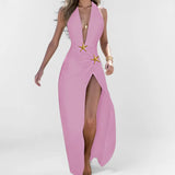 Women's Holiday Style Sexy Open Skirt Hanging Neck Sexy Back Suit Women Two