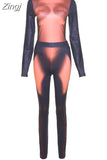 Women Autumn 2023 New Y2K Sexy&High Street Punk Style Elastic Skinny 3D Printed Two Pieces Sets Crew Neck