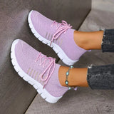 43-Yard Single-Shoe Lace Mesh Sneakers Women's Version Of Lightweight Flat-Bottomed Large-Size