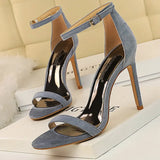 Shoes Super High Heels Suede Women Heels Open Toe Woman Pumps Sexy Party Shoes Stiletto Heels Summer Women Sandals