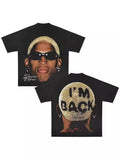 Pattern Retro Style Original Gothic Hip Hop Animation Printing Oversized T-Shirt Loose Casual Short Sleeves For Men And