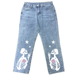 Button Loose Straight Fit Mop JeansOutfit