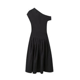 New Summer Dress With A High Waist And A Slim, Asymmetrical Long Dress In Solid