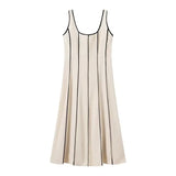 New Spring Style U-Shaped Neckline Dress With Slim