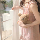 Women Plaid Sweet Lovely Summer Sleeveless Knee-length Casual Fashion Ulzzang Ladies Clothes Daily Summer