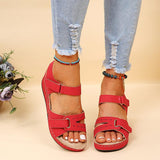 Summer New Retro Women's Sandals Car Line Hole Shoes Large Round Head Slope Heel