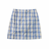 Color New Summer Harajuku Uniform Women Skirt Split Details Plaid Mini Skirt With Under Shorts Mini