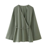 Zingj Women's French Kimono High Waisted Straight Set