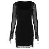 Zingj Women's Wear 2024 Summer New Fashion Temperament Long Sleeve Sexy Mesh Splicing