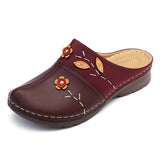 Women's Shoes Are Specially Designed For Large-Size Baotou Women's Sandals, Flower Flat-Soled Women's