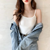 Zingj Knitted Waistband Vest For Women Wearing Summer Suits And Underwear Online Celebrity Sexy Top