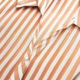 New Street Style Casual Loose Single-Breasted Striped Shirt