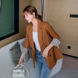 Spring And Summer New Korean Solid Color Small Suit Jacket Women's Casual Loose Coat Temperament Small Fragrant Style Suit
