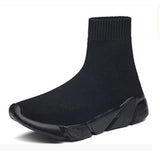 For Women Vulcanized Shoes Female Socks Shoes Trainers Women Slip-on Stretch Platform Shoes Black Sneaker