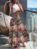 Zingj Hot Style Summer Fashion High Waist Show Thin Print Women's Skirt