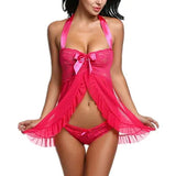 Zingj Neck Women's Sex Underwear Multi-Color Gauze Sexy Sleeping Skirt Transparent Large Size Topless