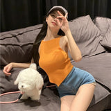 Irregular Sling Small Vest Woman Inside The Outside Wearing Pure Hot Girl Sexy Breast Short Sleeveless Top