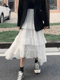 Irregular Tiered Midi Skirt- Outfit