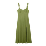 New Solid-Colored Shoulder Strap Dress
