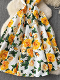 Dress Women's French Retro High-End Waist Dress Shows Lean Temperament, Swinging Vest And Long