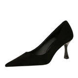 Zingj Fashion Simple Show Thin High Heels Wine Glass With High Heel Shallow Pointed Suede Women's Singles