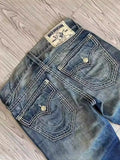 High Street Tide Brand Jeans White Thick Line Giant Buddha Religion Straight