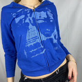 Hoodies with Pockets 90s Vintage Graphic Y2K Aesthetic Coat Top E-girl Sweatshirts Spring Autumn Printed Zipper