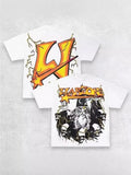 T-Shirt Men's Gothic Graphic Printing T-Shirt With Cotton Round Collar And Oversized Short Sleeves On The Street Of