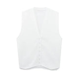 Women's Street Fashion Urban Leisure Knitted Striped Vest Vest Sweater