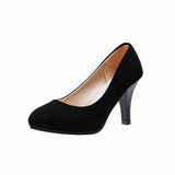 Spring And Summer New Dress Shoes With Round Heels, Professional Work Shoes, High Heels, Lacquered Leather