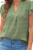 Sleeve Casual V-neck Summer Blouse Ladies Tops Fashion Women Outfits Chiffon Shirt Casual Loose Clothing Elegant New