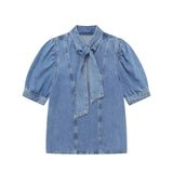 Wind Bow With Denim Shirt 6164169 Cowboy Cloak Skirt 6164157