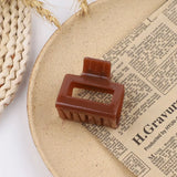 Square Geometric Frosted Hair Claws Clamps Acetate Hairpins Women Hollow Out Ponytail Clips Makeup Styling Tools