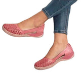 Summer Large-Size Casual Sandals Women's Slopes Hollow Pure Color Single Shoes Low-Heeled Sandals
