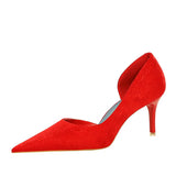Zingj Fashion Sexy Thin, High, Shallow Pointed Cloth Side Hollow Women's Single