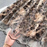 New Woman Chic Black Lace Dresses 2023 Palace Style Vintage Ins Heavy Industry Embroidery Lace Mid-length Female