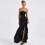 Zingj Women's Wear Spring / Summer 2024 New Fashion Sexy Open Shoulder Wipe Chest Irregular