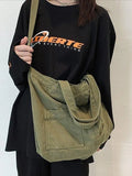 Vintage Wash Large Shoulder Bag- Outfit