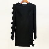 Early Autumn New Star Fashion Personality Asymmetric Hollow Bow