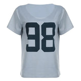 Zingj Style Digital Print Loose Round Collar Short Sleeve T Shirt Women's 2024 Summer INS New Top