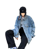 Zingj New Versatile Denim Jacket Korean Version Of The Ins Student Loose Jacket Denim Jacket Tide-Outfit