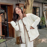 Large Size Women's Wear Temperament Casual Warm Down Cotton Clothes Autumn And Winter New Fat Mm Cover Meat Show Thin Color Chic Coat-Outfit