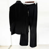 Star Fashion Heavy Industry Diamond Nail Collar Blazer Blazer Trouser Suit