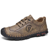 Zingj New Men's Casual Shoes Handmade Outdoor Travel Shoes Fashionable British Leather Shoes Breathable Men's