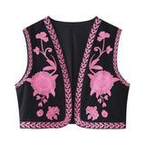 New Simple Embroidered Cardigan Vest