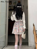 Floral Sexy Dress Women Summer Print Party Mini Dresses Casual Lace Holiday Korean Fashion Beach Strap Chiffon Dress
